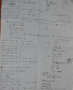 Notes made at the party, trying to find 200 extra bytes for the voices. The number in brackets is Crinklers "ideal compressed size". The number in square brackets was including the voices.